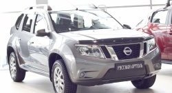 1 199 р. Зимняя заглушка решетки переднего бампера РА Nissan Terrano D10 дорестайлинг (2013-2016)  с доставкой в г. Таганрог. Увеличить фотографию 2