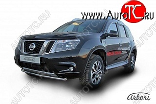 8 729 р. Защита переднего бампера Arbori (нержавейка, 1 труба d42 mm). Nissan Terrano D10 рестайлинг (2016-2022)  с доставкой в г. Таганрог