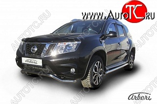 10 349 р. Защита переднего бампера Arbori (волна, нержавейка, 1 труба d57 mm). Nissan Terrano D10 рестайлинг (2016-2022)  с доставкой в г. Таганрог