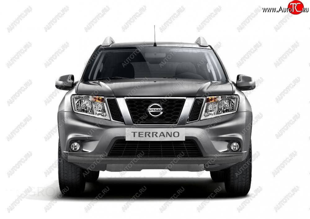 4 299 р. Защита переднего бампера (одинарная, Ø63 мм) Petroil Tuning Nissan Terrano D10 рестайлинг (2016-2022) (Серебристый (Искра))  с доставкой в г. Таганрог