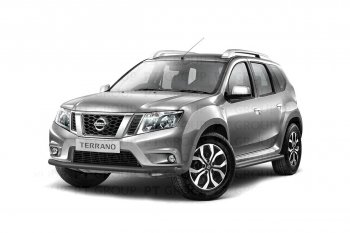 4 299 р. Защита переднего бампера (одинарная, Ø63 мм) Petroil Tuning Nissan Terrano D10 рестайлинг (2016-2022) (Серебристый (Искра))  с доставкой в г. Таганрог. Увеличить фотографию 2