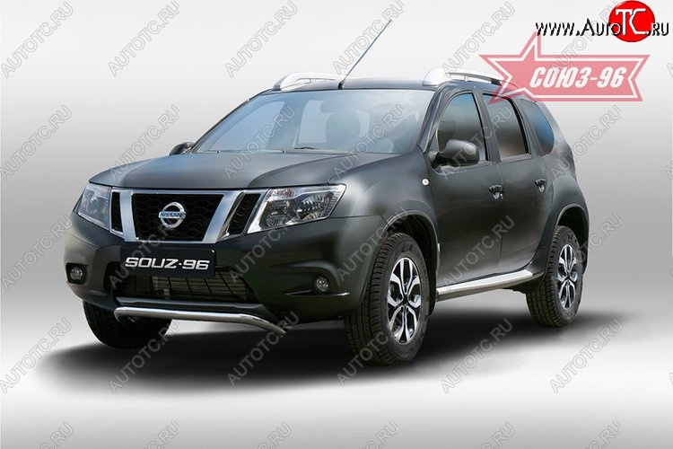 1 169 р. Защита переднего бампера Souz-96 (d60) Nissan Terrano D10 рестайлинг (2016-2022)  с доставкой в г. Таганрог