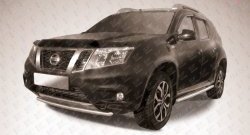 8 899 р. Одинарная защита переднего бампера диаметром 42 мм Slitkoff Nissan Terrano D10 дорестайлинг (2013-2016) (Цвет: нержавеющая полированная сталь)  с доставкой в г. Таганрог. Увеличить фотографию 1