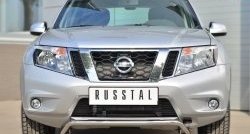 Защита переднего бампера (Ø42 мм волна, нержавейка) SLITKOFF Nissan Terrano D10 рестайлинг (2016-2022)