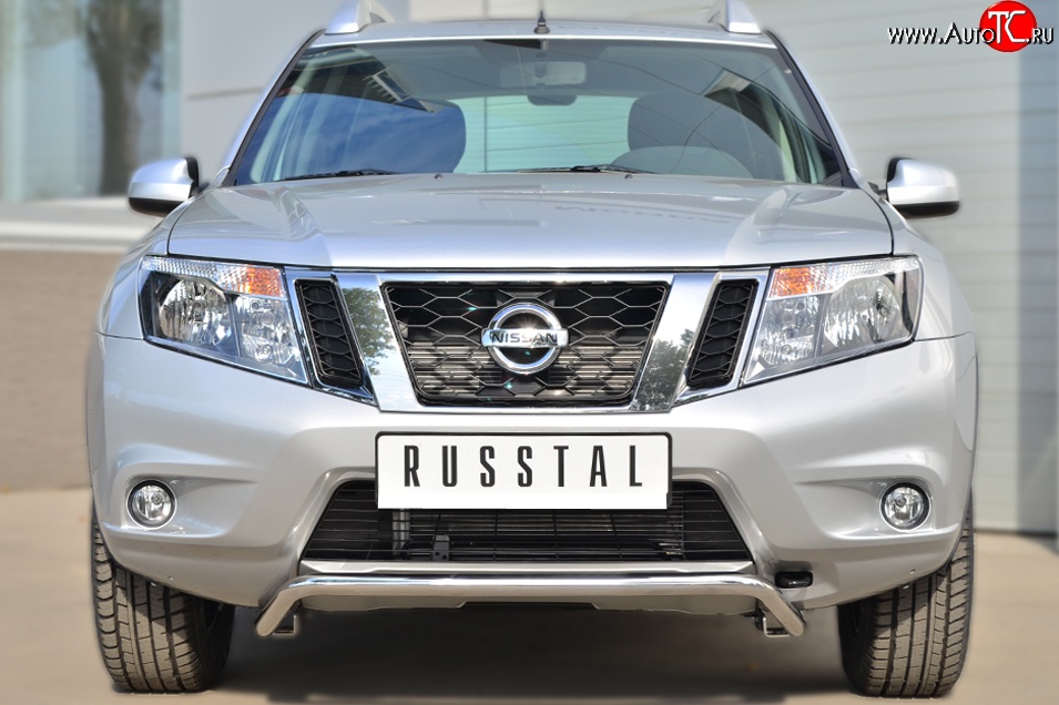 13 699 р. Защита переднего бампера (Ø42 мм волна, нержавейка) SLITKOFF Nissan Terrano D10 рестайлинг (2016-2022)  с доставкой в г. Таганрог