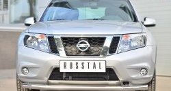 Одинарная защита переднего бампера диаметром 63 мм SLITKOFF Nissan Terrano D10 рестайлинг (2016-2022)