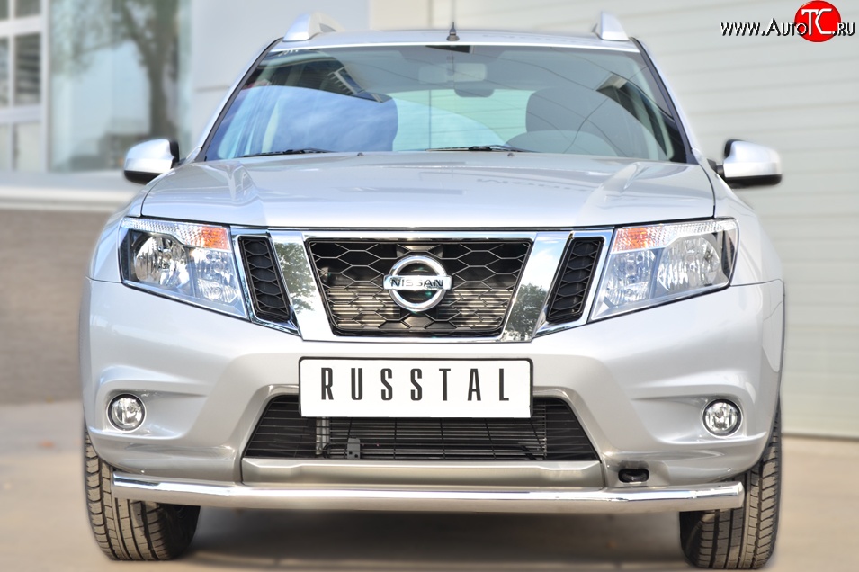 13 249 р. Одинарная защита переднего бампера диаметром 63 мм SLITKOFF Nissan Terrano D10 дорестайлинг (2013-2016)  с доставкой в г. Таганрог