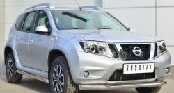 17 299 р. Защита порогов из круглой трубы диаметром 63 мм Russtal Nissan Terrano D10 дорестайлинг (2013-2016) (Защита порогов с со скосами на торцах (вариант 1))  с доставкой в г. Таганрог. Увеличить фотографию 3