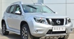 26 999 р. Широкая защита порогов SLITKOFF Nissan Terrano D10 дорестайлинг (2013-2016)  с доставкой в г. Таганрог. Увеличить фотографию 4