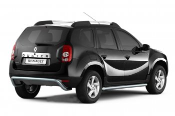 4 299 р. Защита заднего бампера Petroil Tuning (d51) Renault Duster HS рестайлинг (2015-2021) (Сталь с полимерным покрытием, цвет: Серебристый (Искра))  с доставкой в г. Таганрог. Увеличить фотографию 2