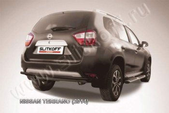 5 299 р. Защита задняя Slitkoff  Nissan Terrano  D10 (2013-2022) дорестайлинг, рестайлинг (Цвет: серебристый)  с доставкой в г. Таганрог. Увеличить фотографию 1