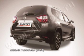 5 749 р. Защита задняя Slitkoff  Nissan Terrano  D10 (2013-2022) дорестайлинг, рестайлинг (Цвет: серебристый)  с доставкой в г. Таганрог. Увеличить фотографию 1