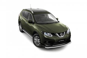 Защита порогов вогнутая из трубы Ø63 Petroil Tuning Nissan (Нисан) X-trail (Х-трейл)  3 T32 (2013-2022) 3 T32 дорестайлинг, рестайлинг ()