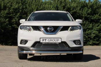 7 699 р. Накладка на решетку переднего бампера Petroil Tuning  Nissan X-trail  3 T32 (2013-2018) дорестайлинг (Без парктроника)  с доставкой в г. Таганрог. Увеличить фотографию 4