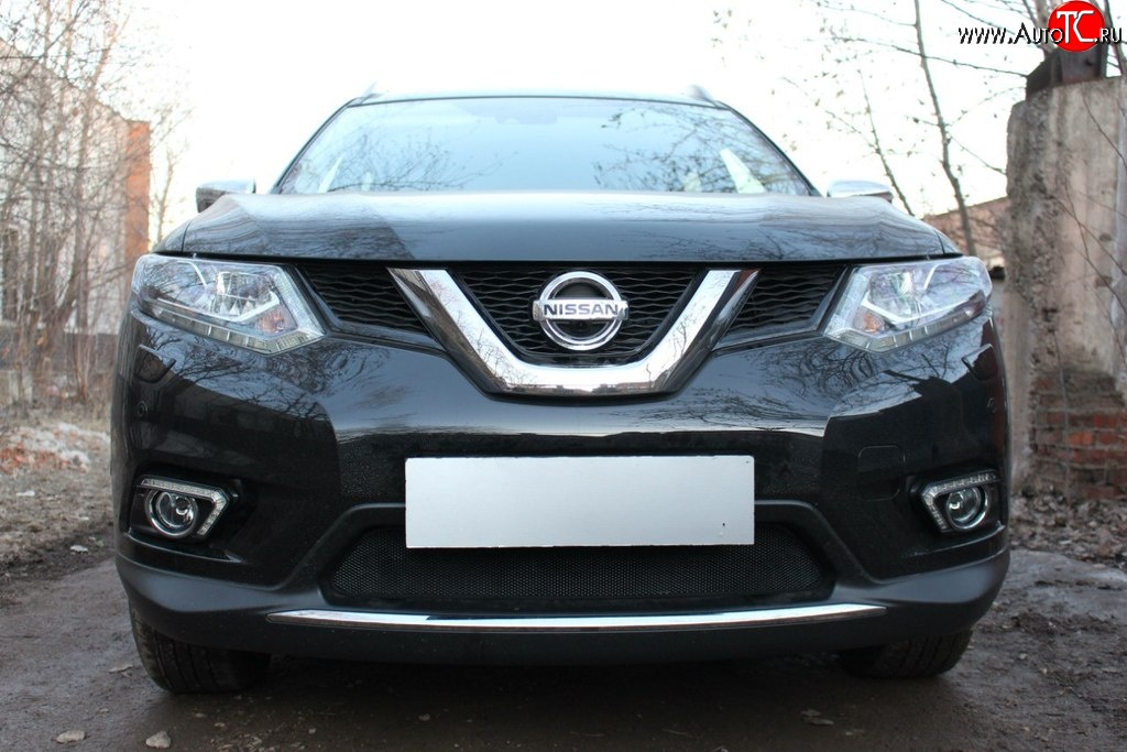 1 469 р. Сетка на бампер Russtal (черная)  Nissan X-trail  3 T32 (2017-2022) рестайлинг  с доставкой в г. Таганрог