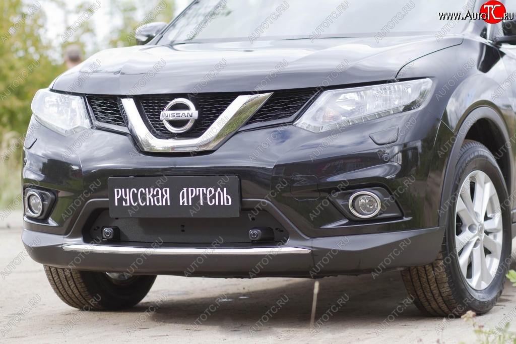 859 р. Зимняя заглушка решетки переднего бампера РА  Nissan X-trail  3 T32 (2013-2018) дорестайлинг  с доставкой в г. Таганрог