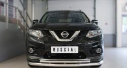 16 599 р. Защита переднего бампера (2 трубыØ63 и 42 мм, нержавейка) SLITKOFF Nissan X-trail 3 T32 дорестайлинг (2013-2018)  с доставкой в г. Таганрог. Увеличить фотографию 1