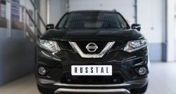 14 849 р. Защита переднего бампера (Ø42 мм волна, нержавейка) SLITKOFF Nissan X-trail 3 T32 дорестайлинг (2013-2018)  с доставкой в г. Таганрог. Увеличить фотографию 1