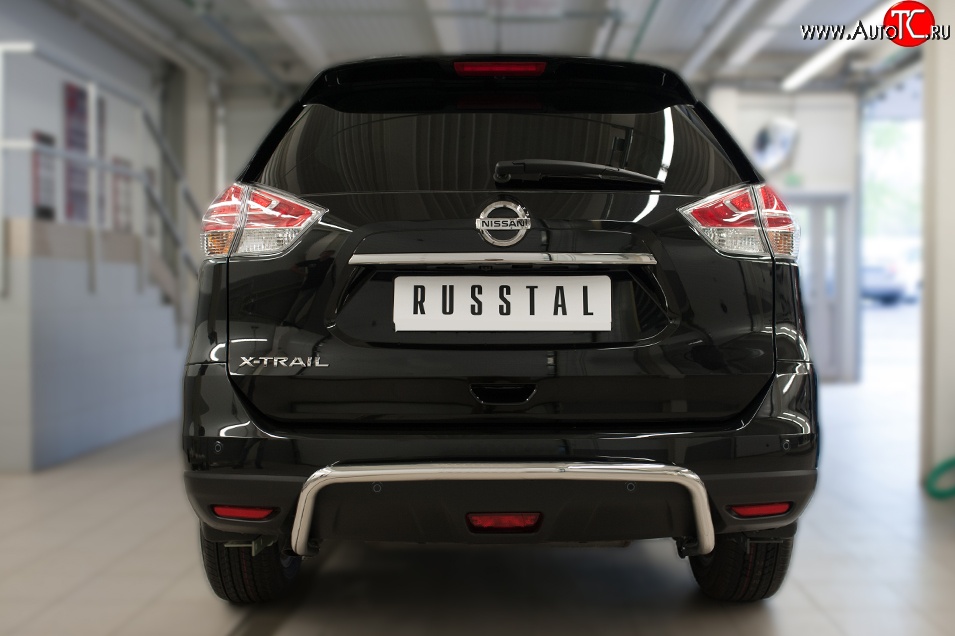 16 499 р. Защита заднего бампера (Ø42 мм волна, нержавейка) SLITKOFF  Nissan X-trail  3 T32 (2017-2022) рестайлинг  с доставкой в г. Таганрог