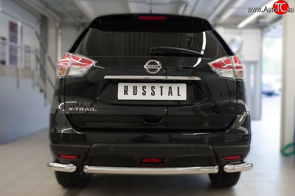 15 999 р. Одинарная защита заднего бампера из трёх труб диаметром 63 мм SLITKOFF Nissan X-trail 3 T32 рестайлинг (2017-2022)  с доставкой в г. Таганрог