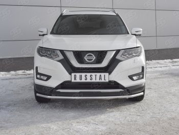 13 749 р. Защита переднего бампера (Ø42 мм, нержавейка) SLITKOFF Nissan X-trail 3 T32 дорестайлинг (2013-2018)  с доставкой в г. Таганрог. Увеличить фотографию 1