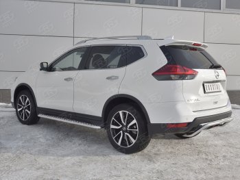 15 549 р. Защита заднего бампера (Ø42 мм волна, нержавейка) SLITKOFF Nissan X-trail 3 T32 рестайлинг (2017-2022)  с доставкой в г. Таганрог. Увеличить фотографию 2