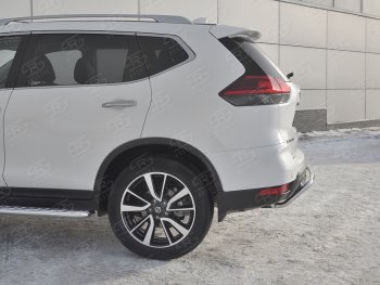 15 549 р. Защита заднего бампера (Ø42 мм волна, нержавейка) SLITKOFF Nissan X-trail 3 T32 рестайлинг (2017-2022)  с доставкой в г. Таганрог. Увеличить фотографию 3