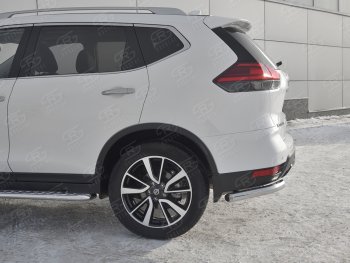 16 699 р. Защита заднего бампера (Ø63 мм уголки, нержавейка) SLITKOFF Nissan X-trail 3 T32 рестайлинг (2017-2022)  с доставкой в г. Таганрог. Увеличить фотографию 3