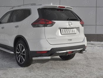 16 699 р. Защита заднего бампера (Ø63 мм уголки, нержавейка) SLITKOFF Nissan X-trail 3 T32 рестайлинг (2017-2022)  с доставкой в г. Таганрог. Увеличить фотографию 4