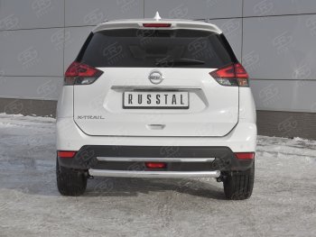 13 999 р. Защита заднего бампера (Ø63 мм, нержавейка) SLITKOFF Nissan X-trail 3 T32 рестайлинг (2017-2022)  с доставкой в г. Таганрог. Увеличить фотографию 1