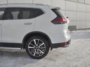 13 999 р. Защита заднего бампера (Ø63 мм, нержавейка) SLITKOFF Nissan X-trail 3 T32 рестайлинг (2017-2022)  с доставкой в г. Таганрог. Увеличить фотографию 3