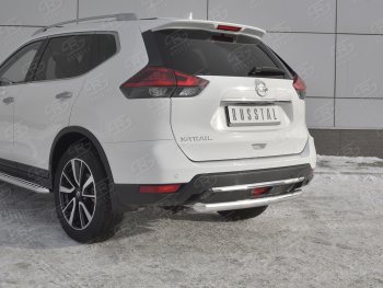 13 999 р. Защита заднего бампера (Ø63 мм, нержавейка) SLITKOFF Nissan X-trail 3 T32 рестайлинг (2017-2022)  с доставкой в г. Таганрог. Увеличить фотографию 4