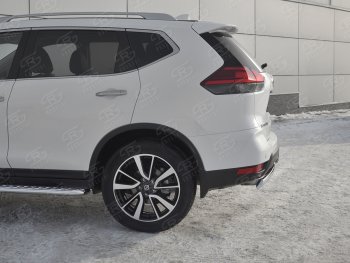 11 999 р. Защита заднего бампера (Ø75x42 мм, нержавейка) Russtal  Nissan X-trail  3 T32 (2017-2022) рестайлинг  с доставкой в г. Таганрог. Увеличить фотографию 3