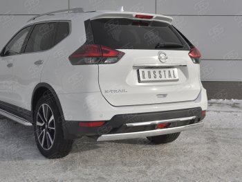 11 999 р. Защита заднего бампера (Ø75x42 мм, нержавейка) Russtal  Nissan X-trail  3 T32 (2017-2022) рестайлинг  с доставкой в г. Таганрог. Увеличить фотографию 4