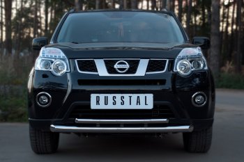 18 749 р. Защита переднего бампера (2 трубы Ø63 и 42 мм, нержавейка) SLITKOFF Nissan X-trail 2 T31 рестайлинг (2010-2015)  с доставкой в г. Таганрог. Увеличить фотографию 3