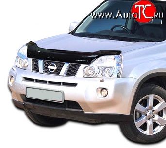 3 199 р. Дефлектор капота NovLine  Nissan X-trail  2 T31 (2007-2011) дорестайлинг  с доставкой в г. Таганрог