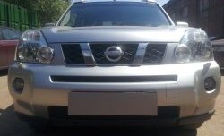 1 229 р. Сетка верхнего воздухозаборника переднего бампера Russtal  Nissan X-trail  2 T31 (2007-2011) дорестайлинг (черная)  с доставкой в г. Таганрог. Увеличить фотографию 1