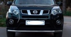 Защита переднего бампера (Ø63 мм, нержавейка) SLITKOFF Nissan X-trail 2 T31 рестайлинг (2010-2015)