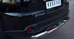 16 599 р. Защита заднего бампера (2 трубы Ø63, нержавейка) SLITKOFF  Nissan X-trail  2 T31 (2010-2015) рестайлинг  с доставкой в г. Таганрог. Увеличить фотографию 2