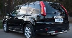 15 699 р. Защита заднего бампера (2 трубы Ø76, нержавейка) SLITKOFF  Nissan X-trail  2 T31 (2010-2015) рестайлинг  с доставкой в г. Таганрог. Увеличить фотографию 4