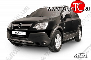 5 399 р. Защита переднего бампера Arbori (низкая, черная, 1 труба d57 mm). Opel Antara (2006-2010)  с доставкой в г. Таганрог