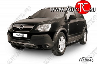 7 703 р. Защита переднего бампера Arbori (черная, 2 трубы d57 и 57 mm) Opel Antara (2006-2010)  с доставкой в г. Таганрог