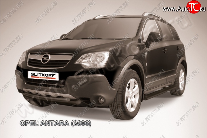 11 449 р. Защита переднего бампера d57+d57 двойная Opel Antara (2006-2010) (Цвет: серебристый)  с доставкой в г. Таганрог