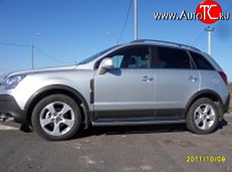 11 899 р. Защита порогов с проступью d76 мм Металл Дизайн Opel Antara (2006-2010) (полированная нержавейка)  с доставкой в г. Таганрог