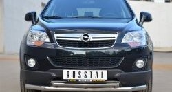 18 799 р. Защита переднего бампера (2 трубыØ63 и 42 мм, нержавейка) SLITKOFF Opel Antara рестайлинг (2010-2015)  с доставкой в г. Таганрог. Увеличить фотографию 2