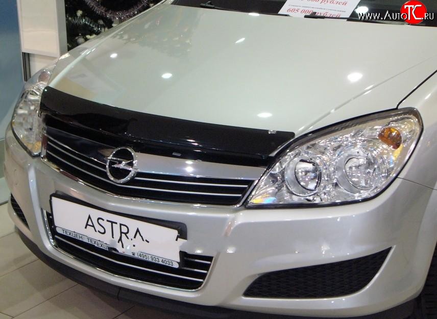 3 299 р. Дефлектор капота NovLine  Opel Astra  H (2004-2015) седан дорестайлинг, универсал, хэтчбек 5дв дорестайлинг, универсал рестайлинг, хэтчбек 5дв рестайлинг  с доставкой в г. Таганрог