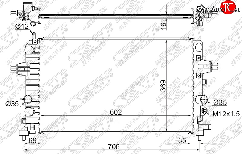 4 999 р. Радиатор двигателя SAT Opel Astra H универсал (2004-2007)  с доставкой в г. Таганрог