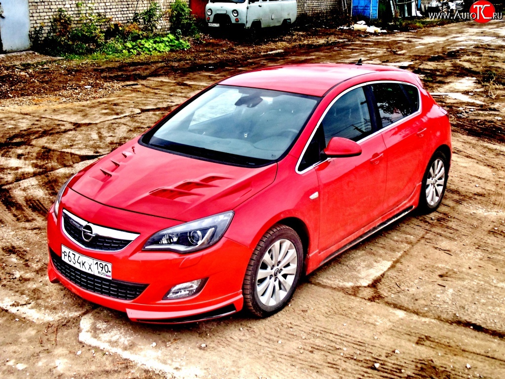 15 199 р. Пластиковый капот Sport Opel Astra J хэтчбек 5 дв.  рестайлинг (2012-2017) (Неокрашенный)  с доставкой в г. Таганрог