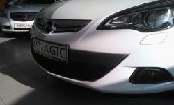 1 469 р. Сетка на бампер GTC Russtal (черная) Opel Astra J хэтчбек 5 дв. дорестайлинг (2009-2012)  с доставкой в г. Таганрог. Увеличить фотографию 3