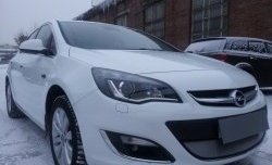 1 539 р. Сетка на бампер Russtal (хром)  Opel Astra  J (2012-2017) хэтчбек 5 дв.  рестайлинг  с доставкой в г. Таганрог. Увеличить фотографию 2